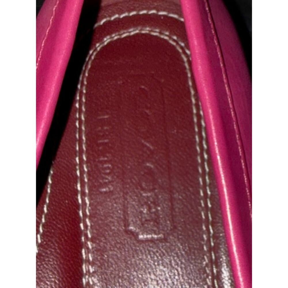 KB082 Coach Hot Pink Leather Loafers*Size 6 - Picture 3 of 7